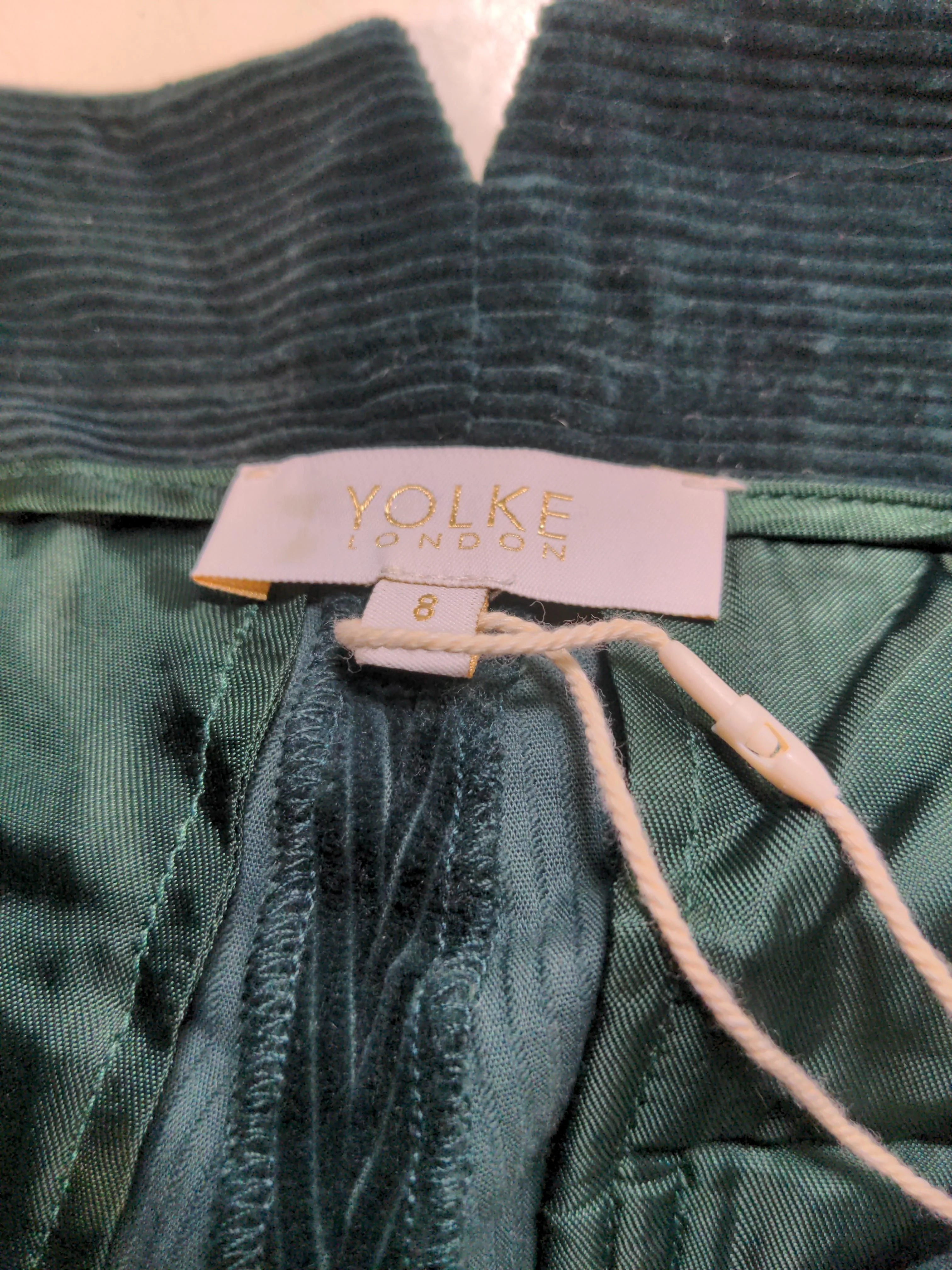 Yolke London Women's Trousers UK 8 Green 100% Cotton Straight Chino - Image 5