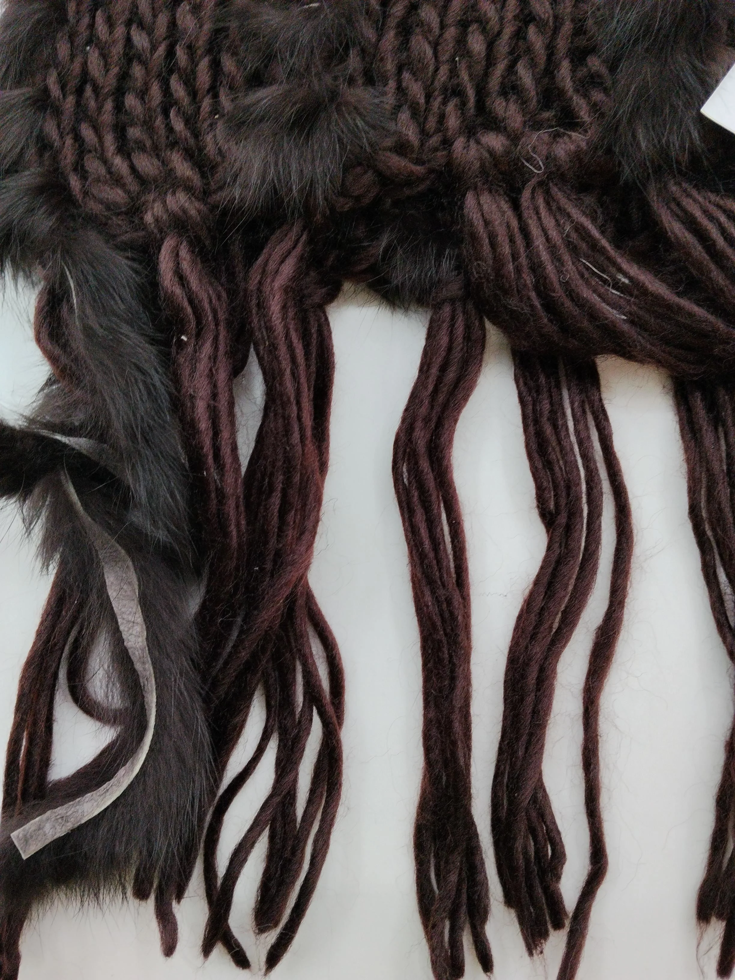 Yves Salomon Men's Scarf Brown Acrylic with Animal Fur Scarf - Image 4