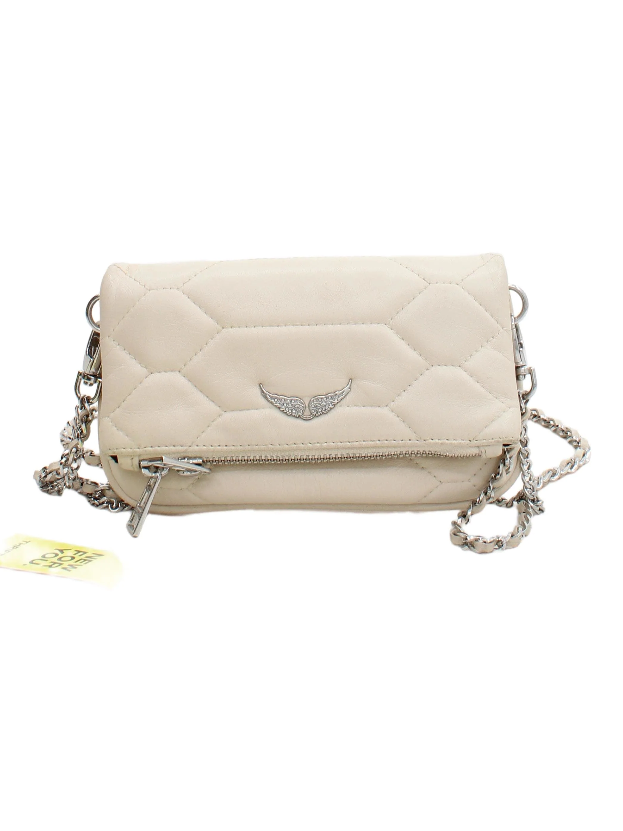 Zadig & Voltaire Women's Bag Cream Geometric 100% Leather Crossbody
