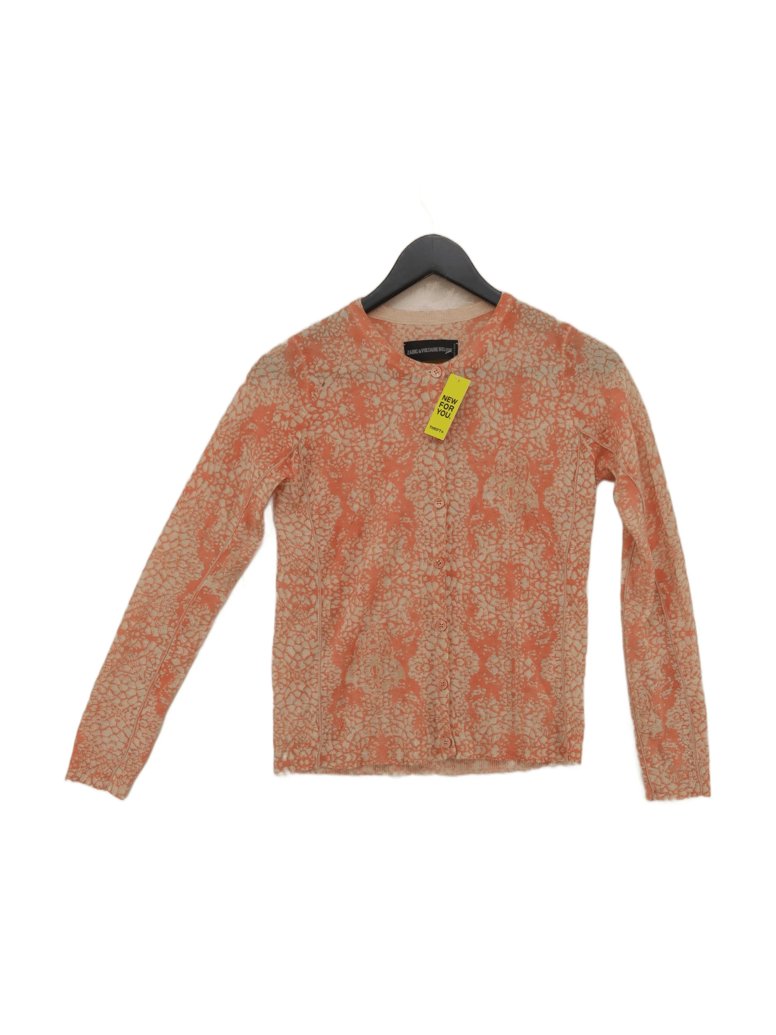 Zadig & Voltaire Women's Cardigan S Pink 100% Cashmere Cardigan