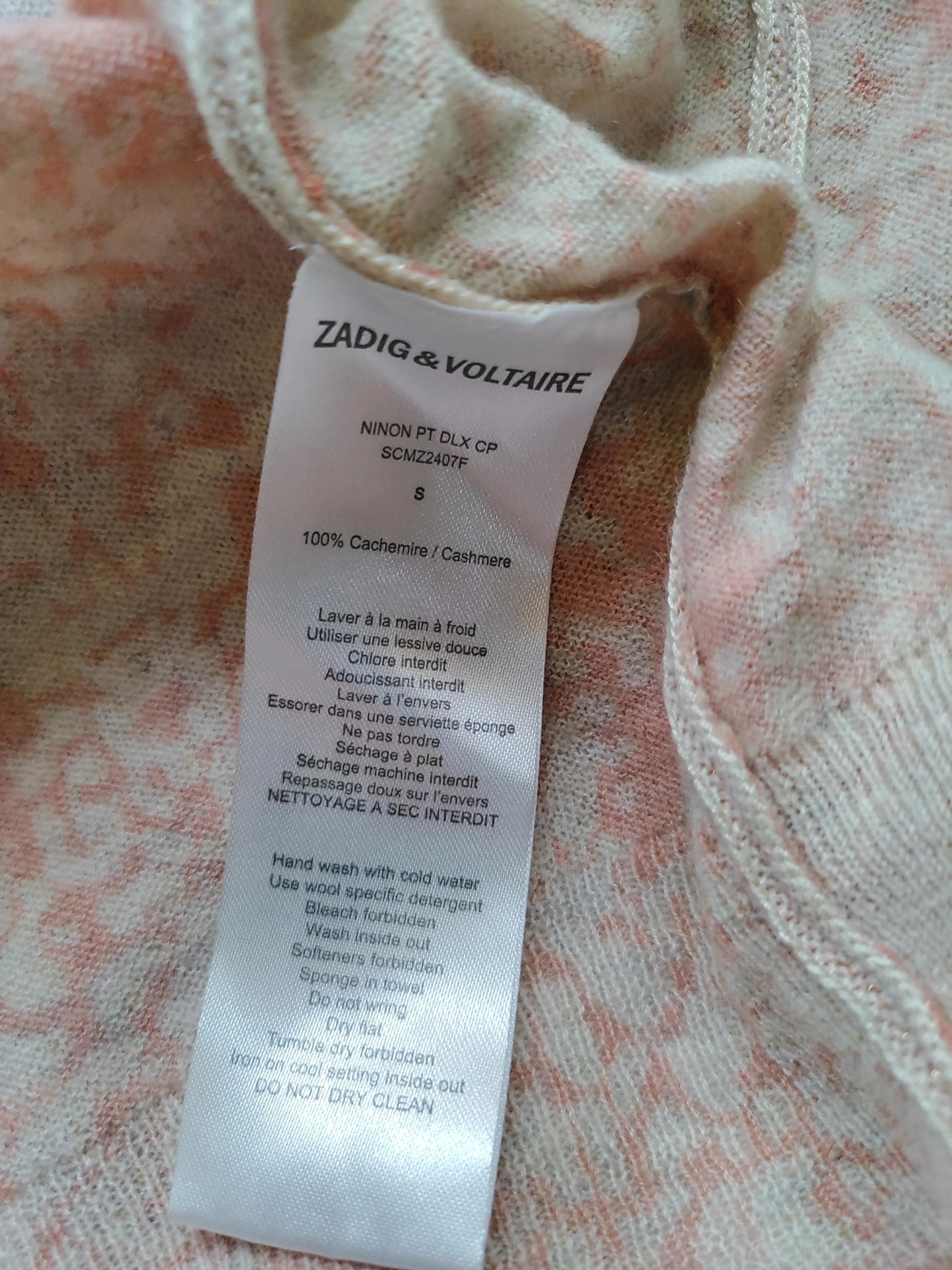 Zadig & Voltaire Women's Cardigan S Pink 100% Cashmere Cardigan - Image 9