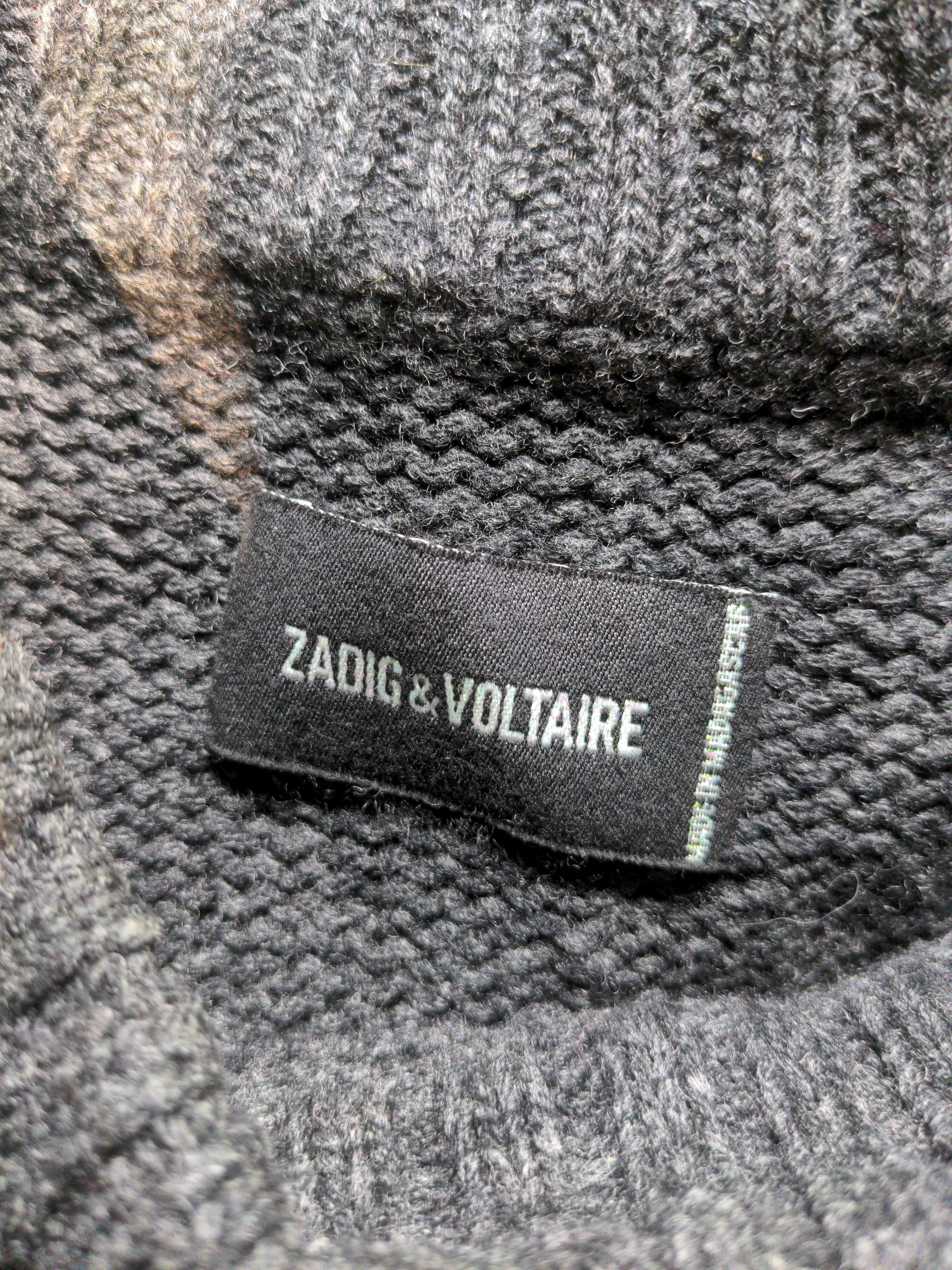 Zadig & Voltaire Women's Jumper S Grey Graphic 100% Wool Crew Neck Pullover - Image 5