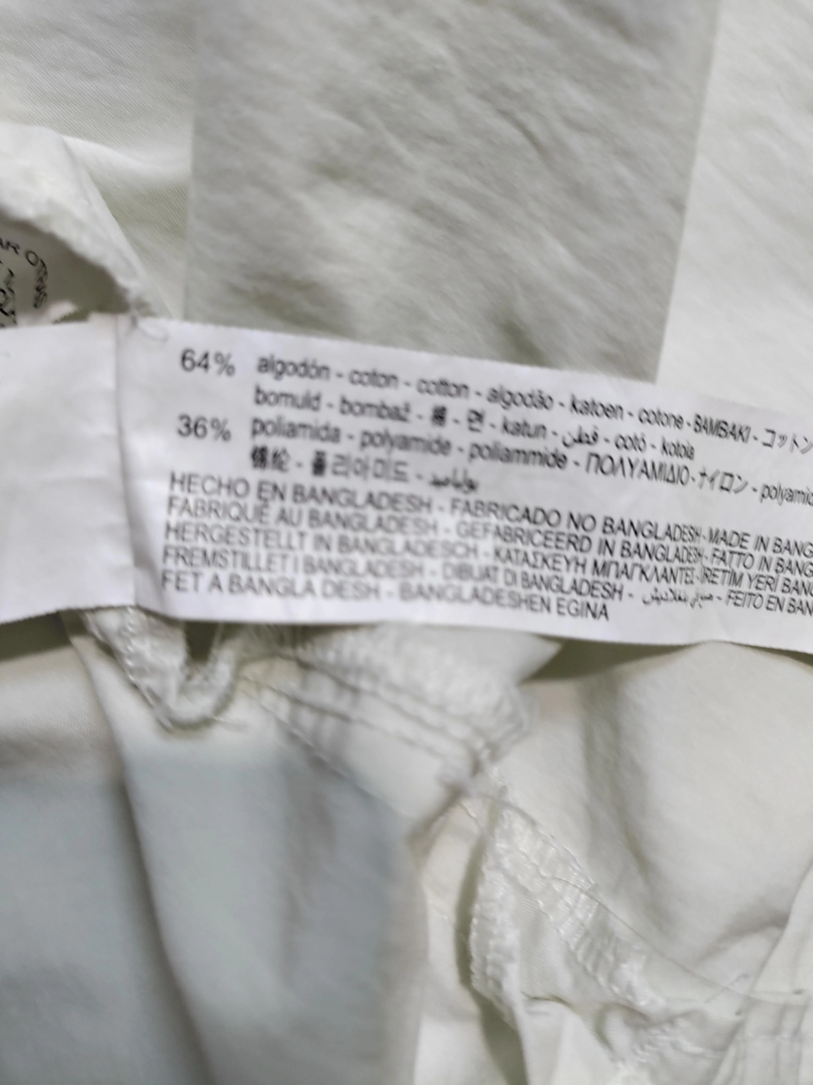 Zara Men's Shirt L Cream Cotton with Polyamide Basic - Image 7