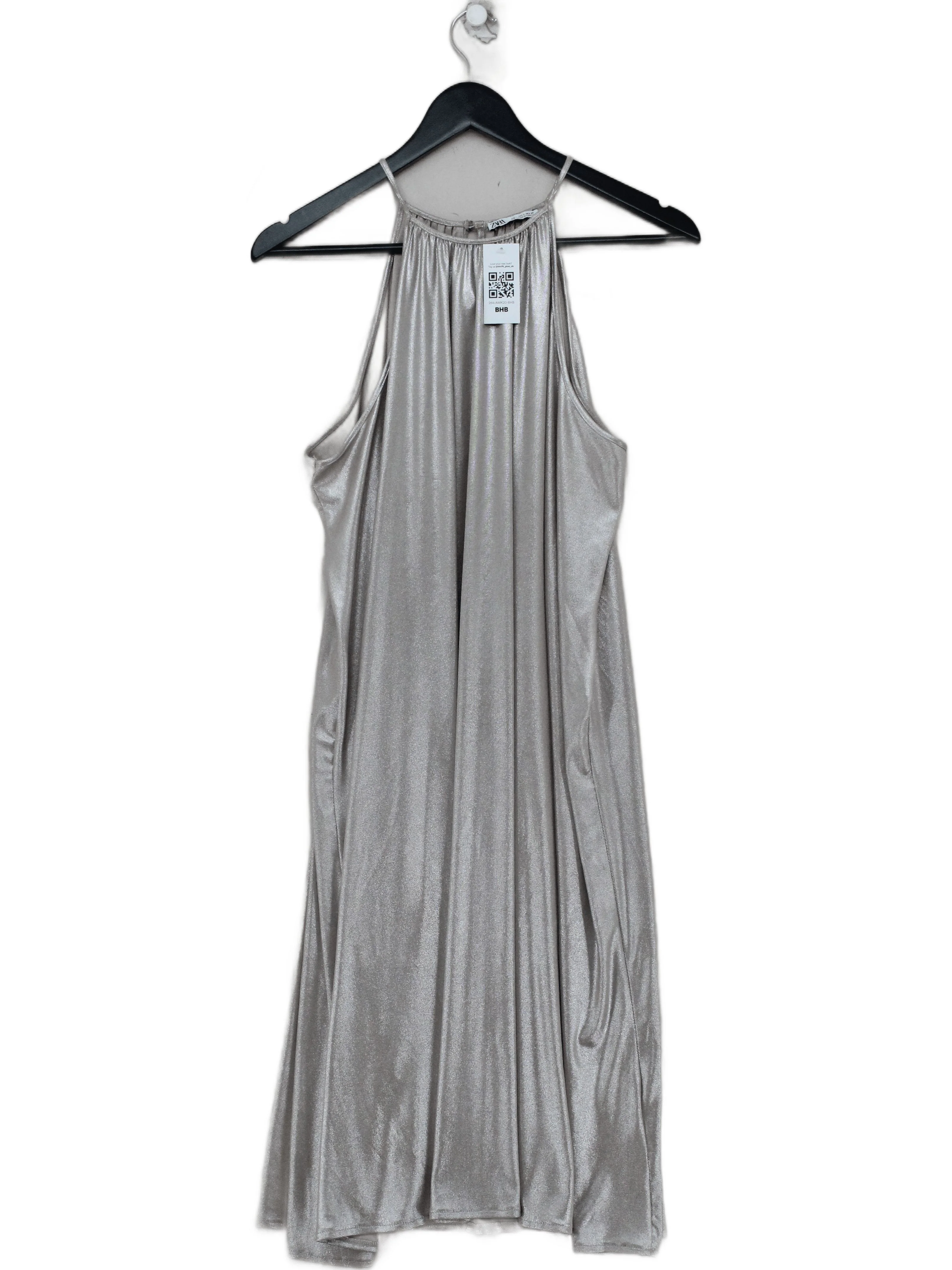 Zara Tank Mini Dress L in Silver