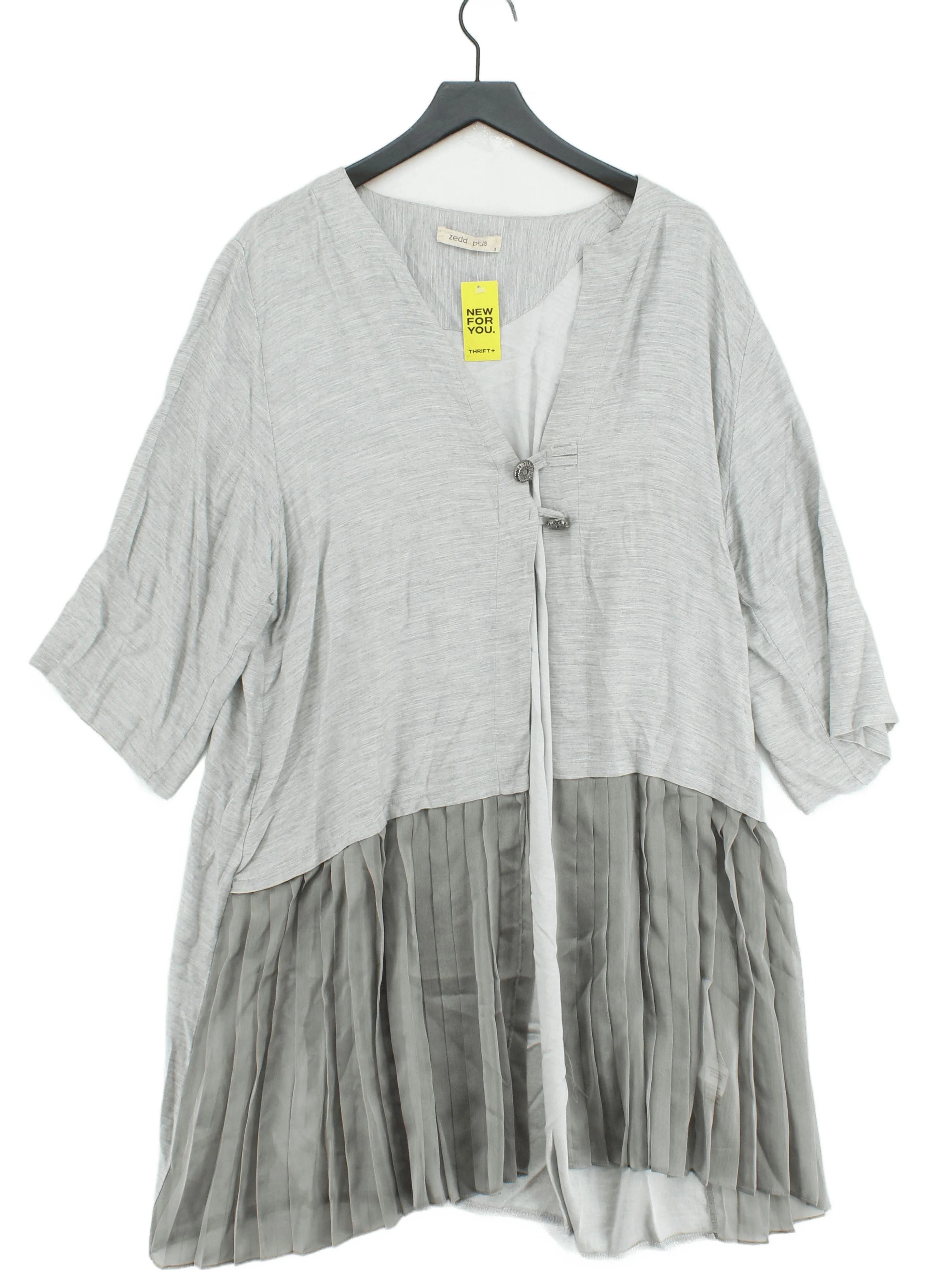 Zedd Plus Women's Cardigan UK 12 Grey Viscose with Elastane V-Neck Cardigan